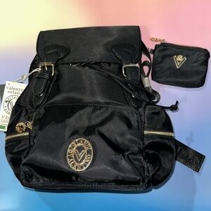 Valentino Orlandi Black Backpack with Gold Details